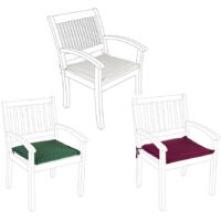 Cuscino Per Sedie E Poltrone Da Esterno Poly180 In Poliestere Bordeaux Idrorepellente Con Cerniere A Scomparsa