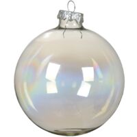Palline in vetro per albero di natale trasparente iridescente decorazione natalizia -8 Palline da Ø 7 cm