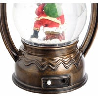 Lanterna natalizia sferica effetto nevicata decorazione casa a led con batteria