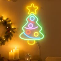 Figura di Natale a neon connessione USB per decorazioni natalizie 24 x 40 cm -Babbo Natale
