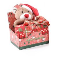 Coperta con personaggio natalizio per decorazioni ambienti -Orso