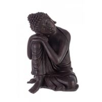 Statua decorativa in poli resina "Buddha dormiente" per veranda e giardino h 31 cm