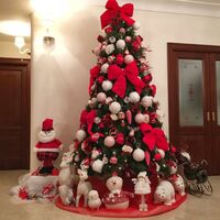 Fiocco in velluto imbottito decorazione natalizia per albero e ghirlanda dietro porta -Small / Bianco