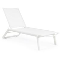 Lettino in alluminio Cruise con ruote bianco
