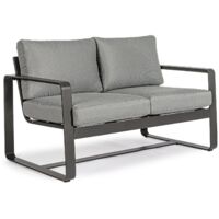 Divano "Merrigan" in alluminio verniciato a polvere da giardino e veranda -Antracite / 2 Posti