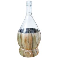 Fiasco in vetro rivestito in paglia per conservazione vino alcolici e distillati -100 mL