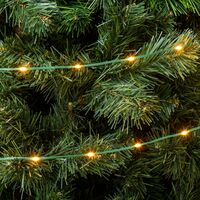 Catena lineare "Gocce luminose" con led da Ø 4 mm con cavo 8 giochi di luce -Luce Calda / 600 led - 45 mt / Verde