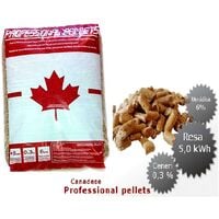 Pellet canadese professionale per riscaldamento di abete rosso 80% + abete bianco 20% kg 15 -20 Sacchi da 15 kg