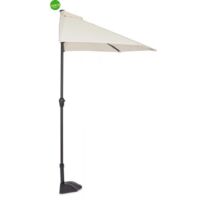 Ombrellone Mezzaluna a parete salvaspazio "Kalife" in alluminio verniciato a polvere per giardino e balcone Ø 270 cm -Ecru'