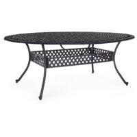 Tavolo ovale "Ivrea" in alluminio da esterno per giardino e veranda 200 x 152 cm -Antracite