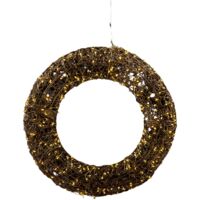Ghirlanda tonda natalizia "Supreme" in metallo con led a luce calda -60 cm