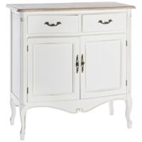 Credenza "Justine" 2 ante e 2 cassetti, con struttura in legno Paulownia, stile classico