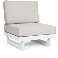 Poltrona Modulare "Infinity", struttura in alluminio con cuscino seduta e schienale sfoderabile -Bianco