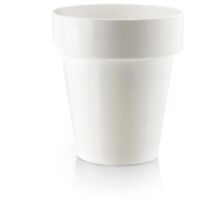 Vaso tondo "Porto Colour" in plastica colorati da esterno e giardino per fiori e piante -14 cm / Curry