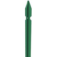 Paletto di recinzione in acciaio a "T" con fori per fissaggio rete metallica elettrosaldata -100 cm / Plastificato Verde