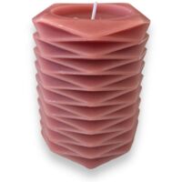 Candela moderna in cera "Pillar" decorazione luminosa per ambienti -Beige / Ø 7.5 x h 15 cm
