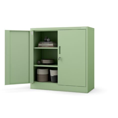 Kleiner Aktenschrank 80x40x80cm Abschließbar - 3 Fach Büroschrank