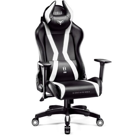 Diablo X-Horn 2.0 Gaming Stuhl Computerstuhl ergonomischer Bürostuhl Gamer Chair Schreibtischstuhl Schwarz-Weiß: King Size (1/5)