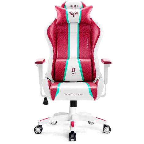 Diamond Professioneller Gamer-Stuhl. 180º-Neigung, höhenverstellbar,  4D-Armlehne, Nacken- und Lendenkissen