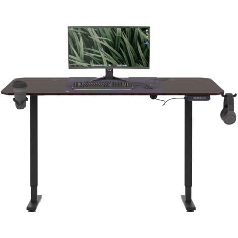 Jan Nowak Computertisch elektrisch höhenverstellbar Schreibtisch Bürotisch ergonomisch mit Touchscreen Memoryfunktion Kopfhörerhaken Getränkehalter 140 x 60 cm - ROB