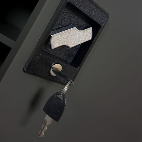Jan Nowak C001B kleiner Aktenschrank abschließbar Büroschrank Metallschrank Wertfachschrank 92,5 cm x 90 cm x 40 cm Anthrazit