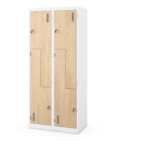 Umkleideschrank JULIA, 800 x 1850 x 450 mm, Eco Design: Weiß/Sonoma-Eiche