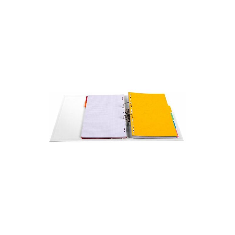 Classeur à levier plastifié Oxford couleurs assorties - dos 8 cm