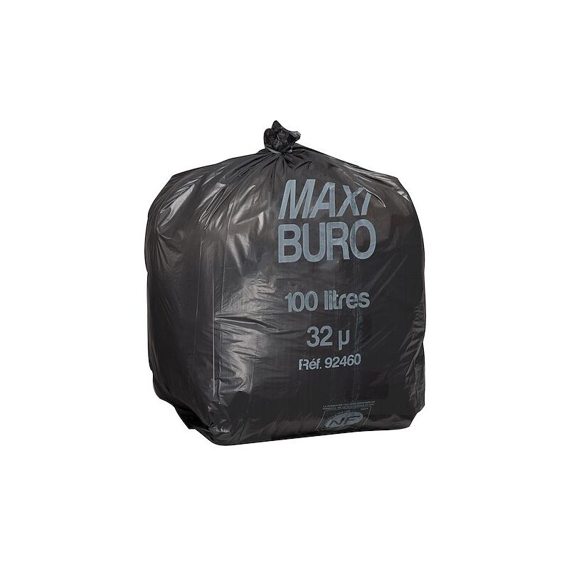 Sacs poubelle 100 litres lien indépendant Maxiburo - Carton de 250