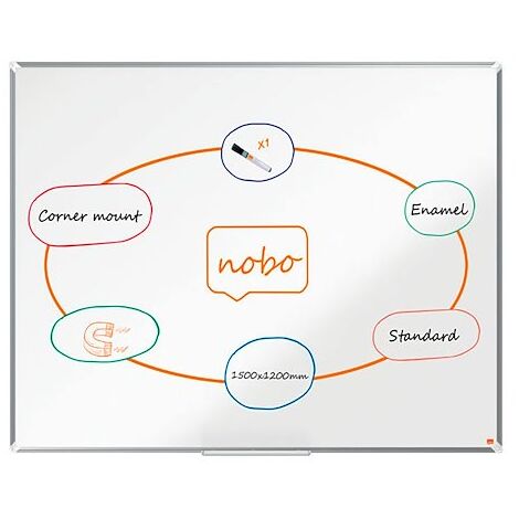Tableau blanc Premium Plus émaillé - 150 x 120 cm - Nobo (1/5)