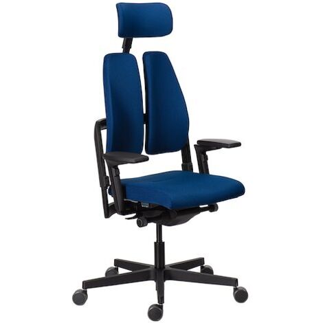 Chaise ultra-ergonomique Xavier avec accoudoirs et appuie-tête réglables - bleu - Maxiburo (1/5)
