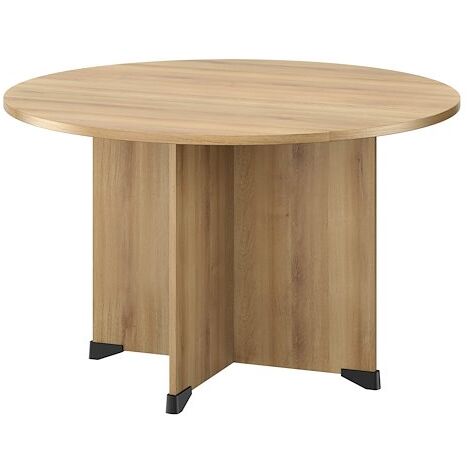 Table ronde chêne ambré piétement croix - Jazz (1/2)