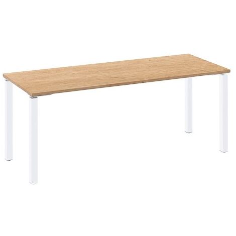 Bureau droit 180 cm chêne clair - piètement blanc Exprim - Maxiburo (1/4)