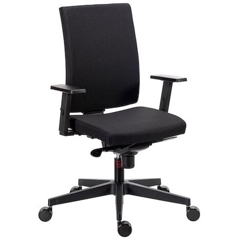 Chaise de bureau Navigo dossier tissu noir - Accoudoirs 1D - Maxiburo (1/5)