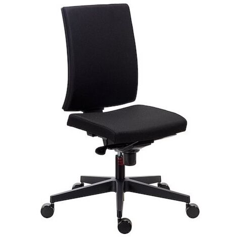 Chaise de bureau Navigo tissu noir - dossier haut - mécanisme Synchrone - pieds noir - Maxiburo (1/5)