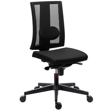 Chaise de bureau Navigo maille noir - dossier haut - mécanisme synchrone - pieds noir - Maxiburo (1/5)