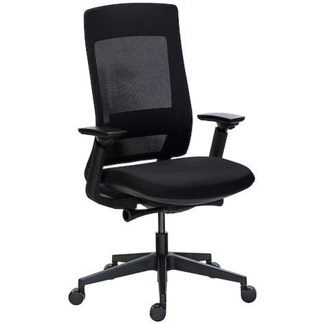 Chaise de bureau Garvey tissu et maille - accoudoirs, réglage profondeur d'assise et soutien lombaire - Mécanisme Synchrone - Maxiburo (1/5)