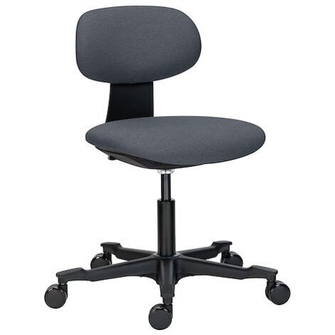Chaise de bureau SIELLO tissu - dossier bas - sans accoudoirs - mécanisme haut/bas - pieds noir - gris foncé - Maxiburo (1/5)