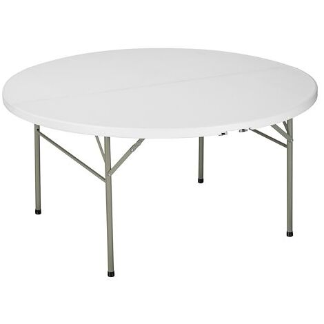 Table pliante ronde avec poignée ALIZEE L 154 x H 74 blanche - Maxiburo