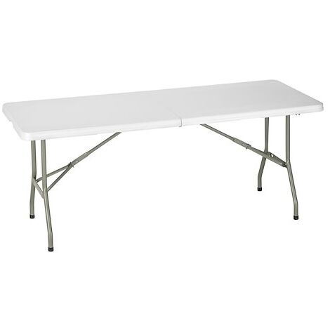 Table pliante rectangulaire avec poignée ALIZEE L 182 x H 74 x P 75 cm blanche - Maxiburo (1/3)