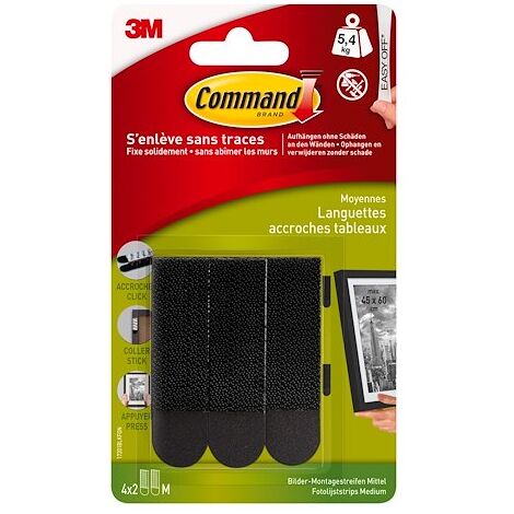 3M Bandes de montage d'images Command noir Contenu: 4 paire(s) W288562 (1/5)