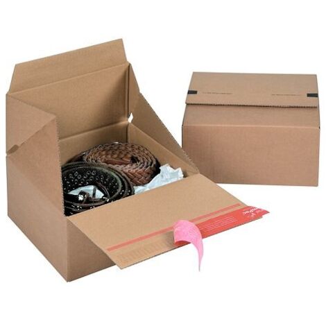 Boîte d'expédition Eurobox à fond automatique 20 x 15 x 10 cm - Lot de 20 (1/5)
