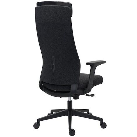 Chaise de bureau LECAR tissu chiné - accoudoirs 3D, appui-tête, réglage profondeur d'assise et soutien lombaire - Mécanisme Synchrone - Pie - gris foncé - Maxiburo (1/5)