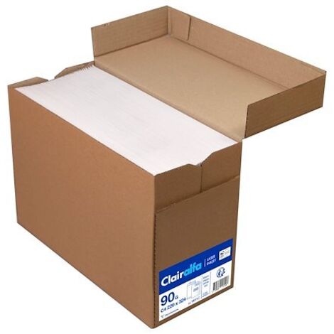 Pochette velin blanc 229 x 324 mm Clairefontaine 90 g avec fenêtre 50 x 100 - Boite de 250 (1/2)