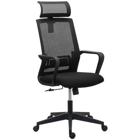 Chaise de bureau SPRITZY tissu et maille - avec accoudoirs et soutien lombaire - Appui-tête - Mécanisme Basculant centré - Pied noir - Maxiburo (1/5)