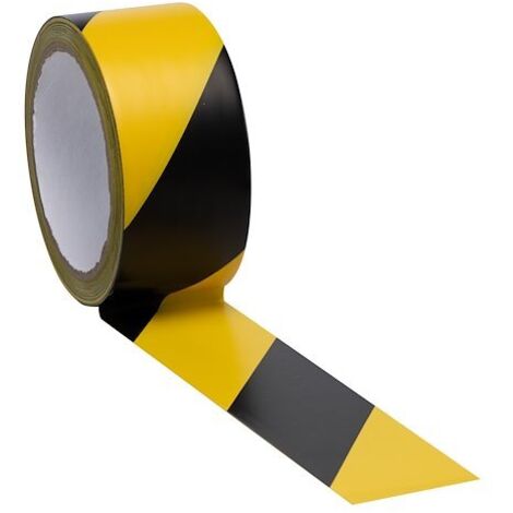 Ruban de signalisation de danger jaune et noir - 48 mm x 20 m - Lot de 6 - Maxiburo (1/2)