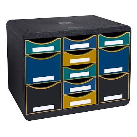 Module de classement Strebox multi 11 tiroirs néo déco coloris assortis (1/2)