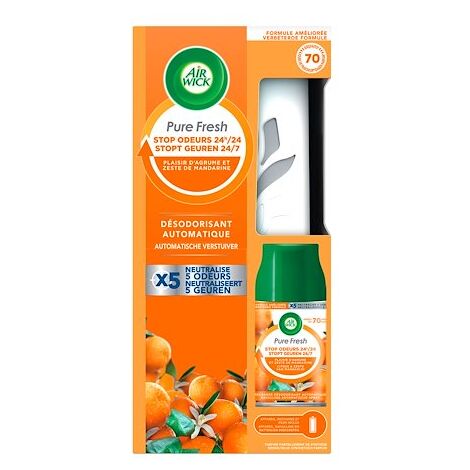 Diffuseur Air Wick Freshmatic + 1 recharge plaisir d'agrume et zeste de mandarine