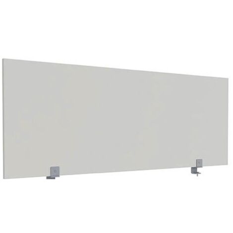 Écran de séparation B-Zen bois antibactérien L 160 x H 60 cm - avec fixations pour bureau individuel - gris - Maxiburo (1/2)