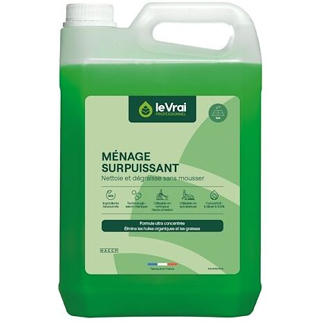 Détergent multi-usages ultra concentré 5L – Bactéricide, virucide, fongicide – Pour surfaces lavables – Parfum frais pin des Landes – Action Pin
