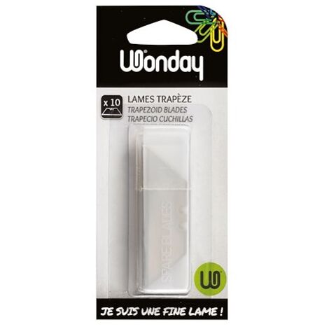 Lame trapèze Wonday pour cutter de sécurité 60 mm - Etui de 10